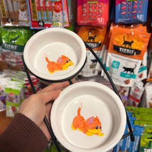 Подставка с керамическими мисками "Рыжие котята" (2х0,27 л.)