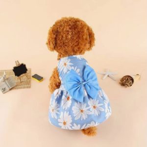 Платье для животных "Ромашки», хлопок,  L (ДС 35, ОГ 45 см), голубое   10797899