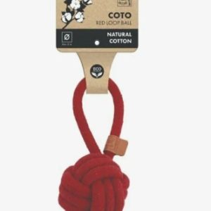 Игрушка для собак COTO мяч-петля красный 8см (хлопок) Mpets 10662305