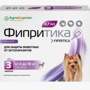 Фипритика р-р д/наружн. прим. д/собак от 2 до 10кг пип. 0,7мл №3