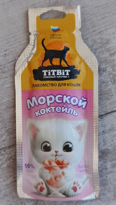 Titbit Морской коктейль лакомство д/кошек 15г 001332