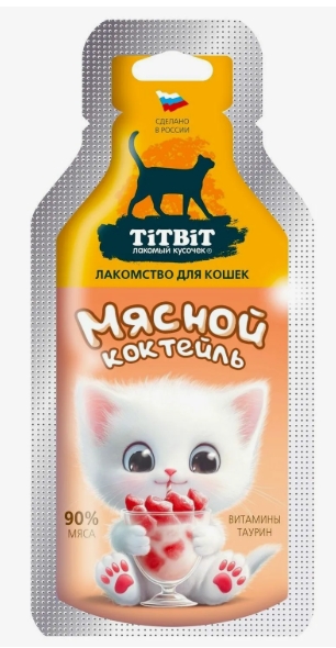 Titbit Мясной коктейль лакомство д/кошек 15г 001349