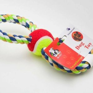 2102 Игрушка канатная восьмерка с мячем по середине, 25 см R32004