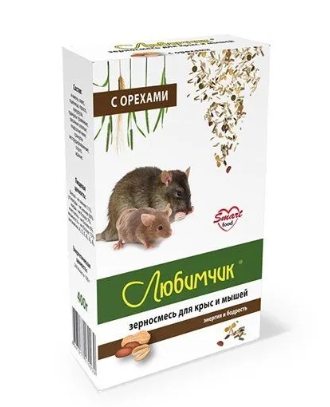Любимчик зерносмесь д/крыс Орех 480г +20%