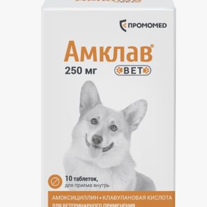 Амклав Вет таб. д/приема внутрь 250мг №10 банка