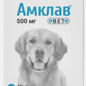 Амклав Вет таб. д/приема внутрь 500мг №10 банка