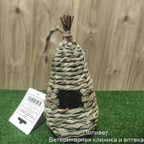 Triol Natural гнездо-домик д/птиц из луговых трав Скворечник d85x200/240мм