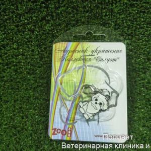 Адресник "Силуэт" Бишон фризе 28*18 мм, с местом для гравировки 19080