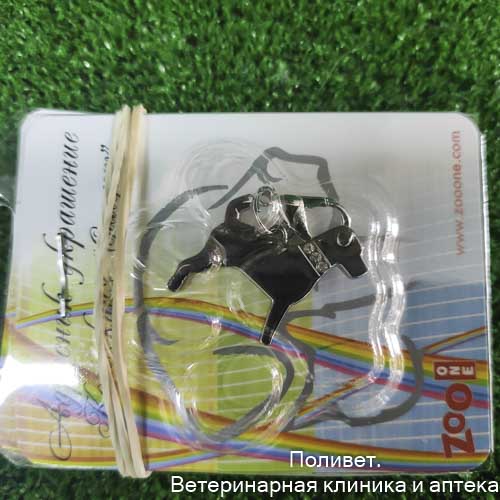 Адресник "Силуэт" Джек-рассел со стразами 30*25 мм, с местом для гравировки 19006