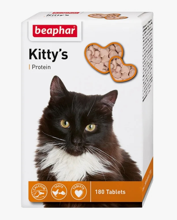 БЕАФАР Витамины Kitty`s+Protein д/кошек 180таб.