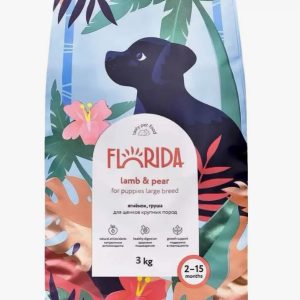 Сухой корм для щенков крупных пород с ягненком и грушей, Maxi Junior Lamb, 3кг (FLORIDA, Флорида)