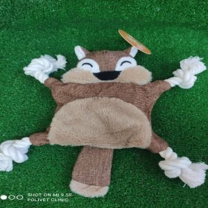 Игрушка текстильная с канатом "Бурундук" с пищалкой, шуршащая, 26 х 28 см   9936659