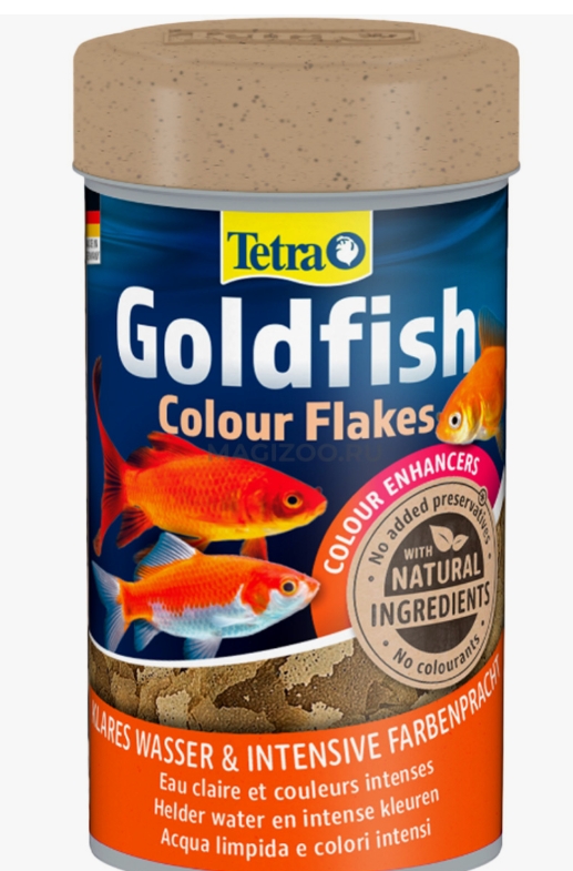Tetra Goldfish Color Flakes Корм усиливающий окраску д/золотых рыбок 100мл (хлопья)