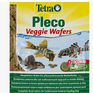 TetraPleco Veggie Wafers корм д/любых видов травоядных донных рыб 15г (пластинки)