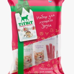 Titbit Новогодняя коллекция Колбаски д/кошек Двойное удовольствие 4 вкуса 028025
