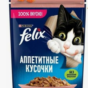Феликс корм аппетитные кусочки Лосось в желе 75г 12512726
