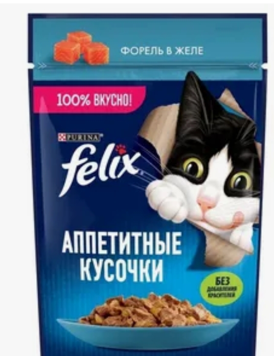 Феликс корм аппетитные кусочки Форель в желе 75г 12512757