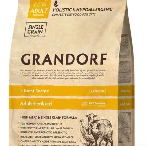 Грандорф Четыре вида мяса для стерилизованных кошек  8 кг GRANDORF CAT 4 Meat PROBIOTIC STERILISED