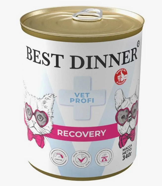 Бест Диннер Vet Profi Recovery консервы для кошек,собак при истощении,послеоперац.восстан,340 г 7815
