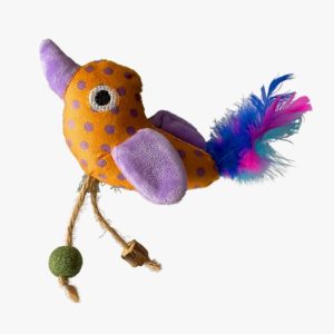 BONITAPET Игрушка для кошек "Птичка с перьямии" 11 см (BP02011)