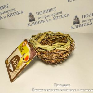 Гнездо NATURAL для птиц из луговых трав, d110*45мм, Triol
