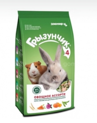 Грызунчик №4 корм-лакомство д/грызунов и кроликов 200г Овощное ассорти
