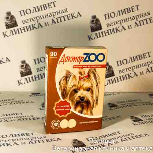 Доктор Зоо для собак со вкусом копченостей 90 таб.