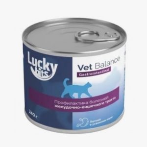 Консервы д/кошек Lucky bits Gastrointestinal профилактика при нарушении пищеварения 240г Лаки битс