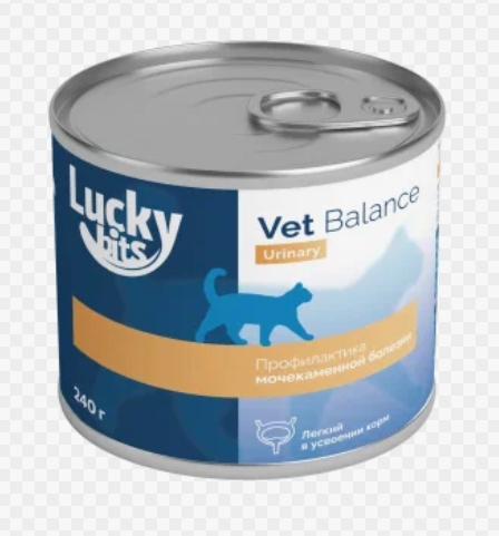 Консервы д/кошек Lucky bits Urinary профилактика при заболеваниях мочевывод. путей 240г Лаки Битс