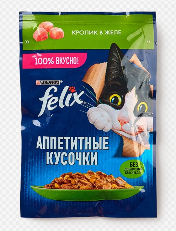Феликс корм аппетитные кусочки Кролик в желе 75г 12512765