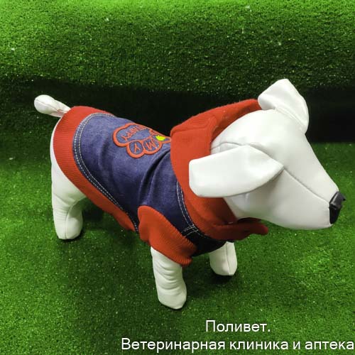 Жилет джинсовый с вышивкой и капюшоном, р. XXS  длина спины 18см,обхват груди 34-36см
