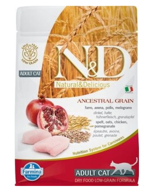 Фармина НД АНЦЕСТРАЛ КЭТ CHICKEN&POMEGRANTE Adult Корм д/взр. кошек 300г Курица с гранатом (1540)