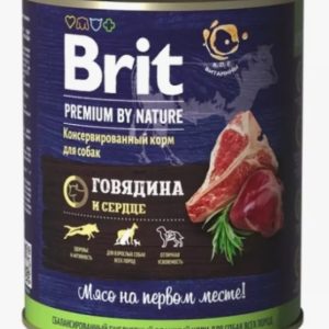 Brit Premium by Nature консервы д/взрослых собак всех пород Говядина/Сердце 850г