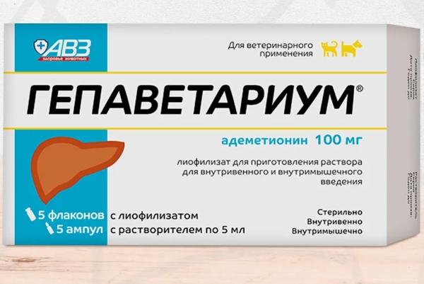 Гепаветариум лиоф. д/приг. р-ра д/в/в и в/м введ. 100мг №5+р-ль 5мл