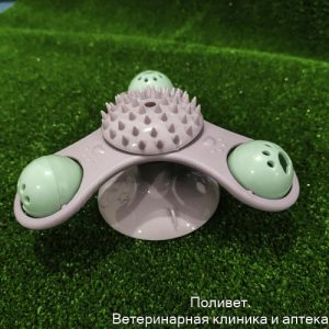 Игрушка-вертушка на присоске для кошек, 3 отсека с бубенчиками, микс цветов   7887620