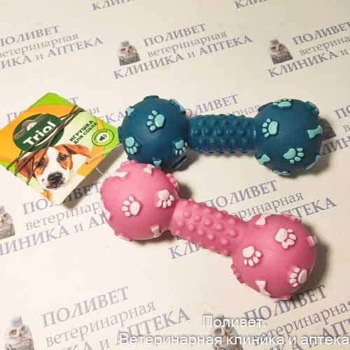 Игрушка Гантель с лапками и косточками из винила для собак14см Triol 12101047