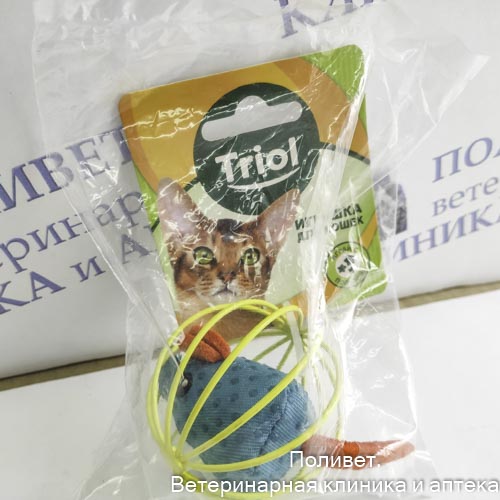 Игрушка для кошек "Мышка в шаре" 63мм Triol