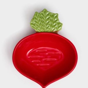 Тарелка "Редис" для грызунов, глубокая, керамика, красный, 17 см, Иран 10244016