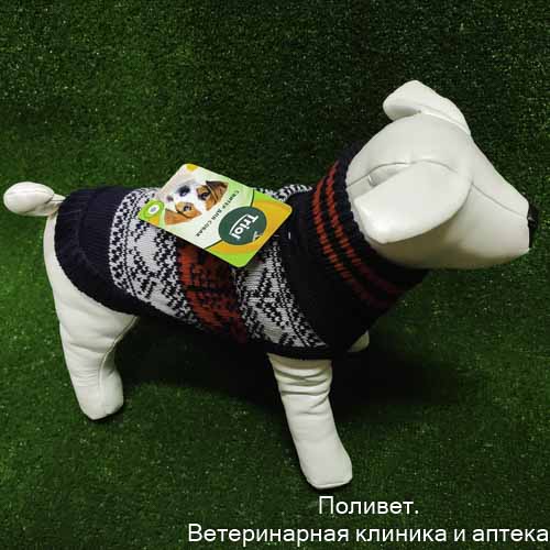 Свитер "Орнамент" S, черно-белый, размер 25см, Triol 12271417