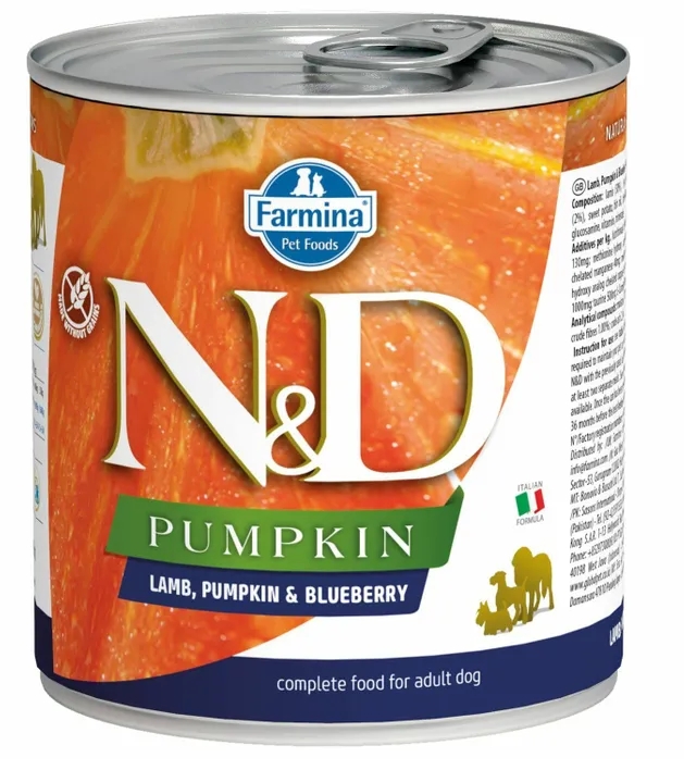 Фармина N&D DOG LAMB, PUMPKIN&BLUEBERRY Puppy Консервы д/щенков 285г Ягнёнок с тыквой и черникой (25