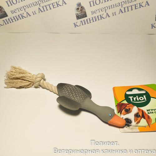 Игрушка для собак  из латекса "Гусь с веревкой", 120/210мм, Triol