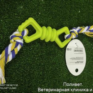 Игрушка жевательная с канатом "Бантик", 11 см, микс цветов   2830711