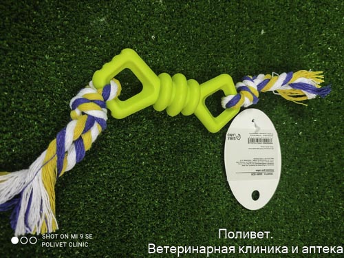 Игрушка жевательная с канатом "Бантик", 11 см, микс цветов   2830711