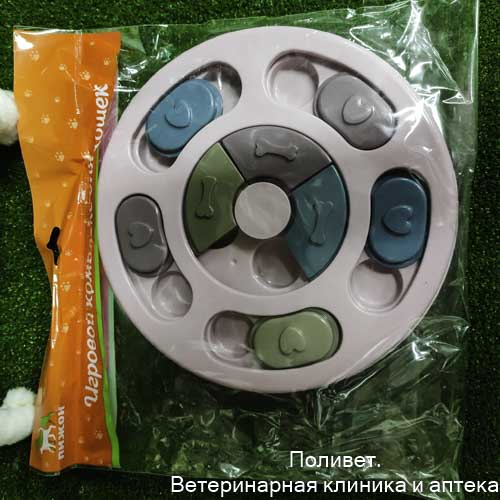 Игрушка интеллектуальная для лакомств, 14 х 3 см, розовая   7364476