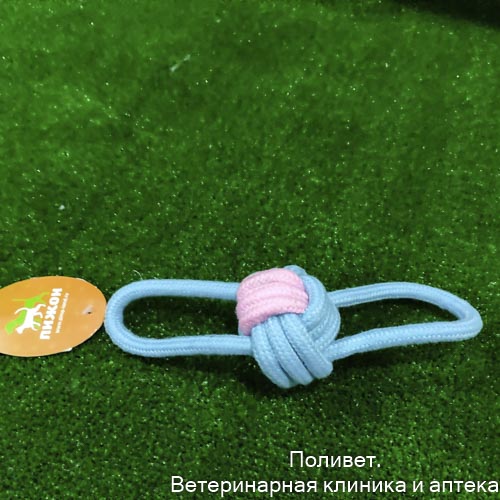 Игрушка канатная "Мяч с ручками", до 35 г, мяч 6 см, микс цветов 1513519