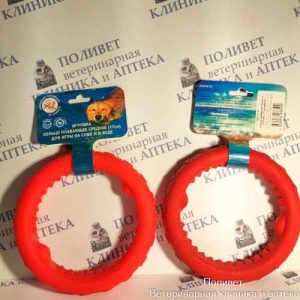 Игрушка Кольцо плавающее среднее Зооник 17см (пластикат),  красная арт.164112-10