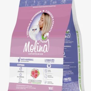 Молина корм д/взрослых кошек д/вывода шерсти Курица 0,4кг
