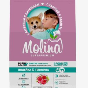 Молина корм д/взрослых собак средних и крупных пород Индейка/Телятина 2кг