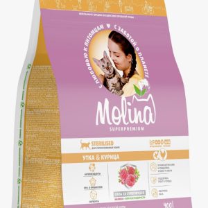 Молина корм д/взрослых стерилизованных кошек Утка/Курица 0,4кг