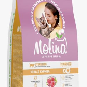 Молина корм д/взрослых стерилизованных кошек Утка/Курица 1,5кг